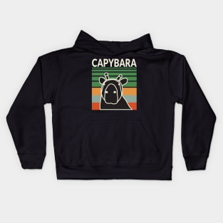 Vintage Cute Capybara Kids Hoodie